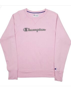 Champion Pink Crewneck Sweatshirt Womens Large Embroidered Logo Pullover
